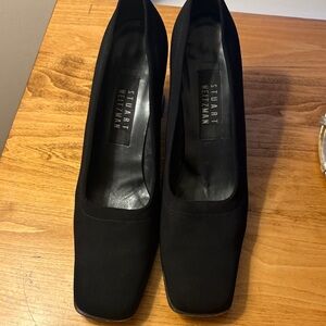 Stuart Weitzman Black Square-Toe Heels